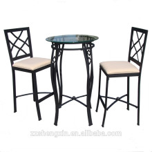 Conjunto de mesa e cadeira de mesa de aço inoxidável de aço superior